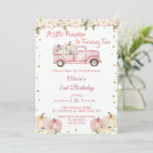 Invitation Une petite fille Citrouille 2e anniversaire (Debout devant)