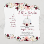 Invitation Une petite fille citrouille de baby shower d'autom (Devant / Derrière)