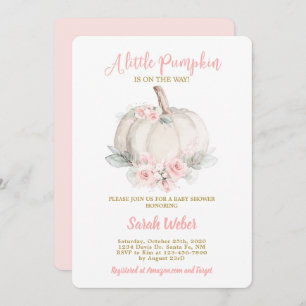 Invitation Une petite fille citrouille de baby shower d'autom