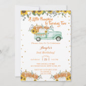 Invitation Une petite fille Citrouille Deuxième anniversaire (Devant)