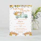 Invitation Une petite fille Citrouille Deuxième anniversaire (Debout devant)