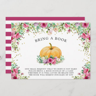 Invitation Une Petite Fille Citrouille Florale Merci Invitati