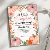 Invitation Une Petite Fille Citrouille Tombe Baby shower Flor