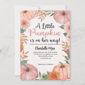 Invitation Une Petite Fille Citrouille Tombe Baby shower Flor (Devant)