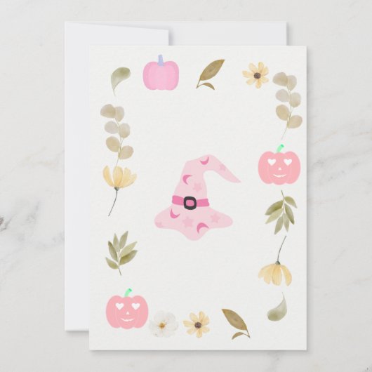 Invitation Une Petite Fille Citrouille Tombe Baby shower Flor (Dos)