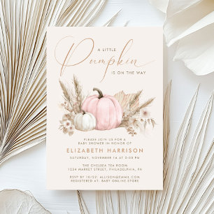 Invitation Une petite fille d'automne rose Shower pour bébé