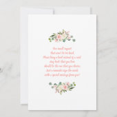 Invitation Une petite fille de baby shower Bunny (Dos)