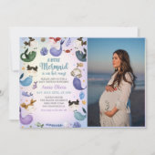 Invitation Une petite fille de sirène photo de la fête du Bab (Devant)