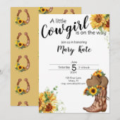 Invitation Une petite fille est en chemin Baby shower (Devant / Derrière)