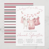 Invitation Une petite fille est en route ! Baby shower (Devant / Derrière)