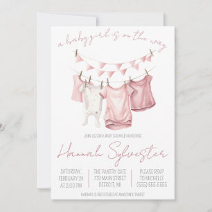 Invitation Une petite fille est en route ! Baby shower