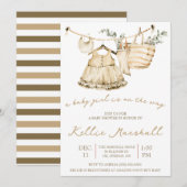 Invitation Une petite fille est en route ! Baby shower (Devant / Derrière)