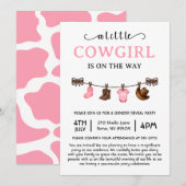 Invitation Une petite fille est sur le chemin du Baby shower  (Devant / Derrière)