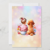 Invitation Une petite fille et son Baby shower de chien (Dos)