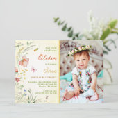 Invitation Une petite fille Fleur sauvage Anniversaire de enf (Debout devant)