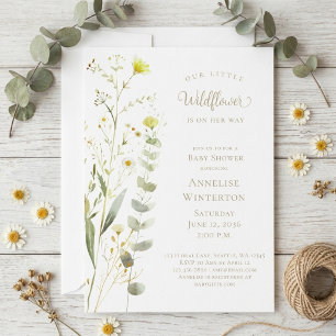 Invitation Une petite fille Fleur Sauvage Baby Shower