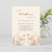 Invitation Une petite fille fleur sauvage Baby shower boho (Debout devant)