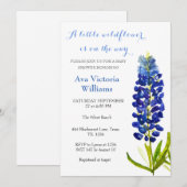 Invitation Une Petite Fille Fleur sauvage Baby shower Fleur B (Devant / Derrière)