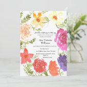 Invitation Une petite fille Fleur sauvage Baby shower Wreath (Debout devant)