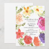 Invitation Une petite fille Fleur sauvage Baby shower Wreath (Devant / Derrière)