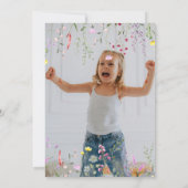 Invitation Une Petite Fille Fleur sauvage Fête d'Anniversaire (Dos)