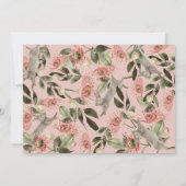 Invitation Une Petite Fille Florale Rose Bunny Photo Annivers (Dos)