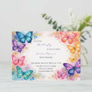 Invitation Une petite fille papillon est en route Fille Baby