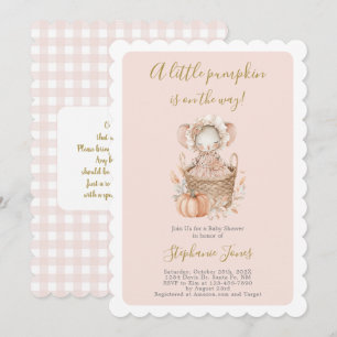 Invitation Une petite fille pour Baby Shower citrouille