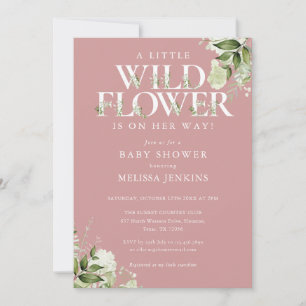 Invitation Une petite fille sauvageonne Baby Shower Rose Pâle
