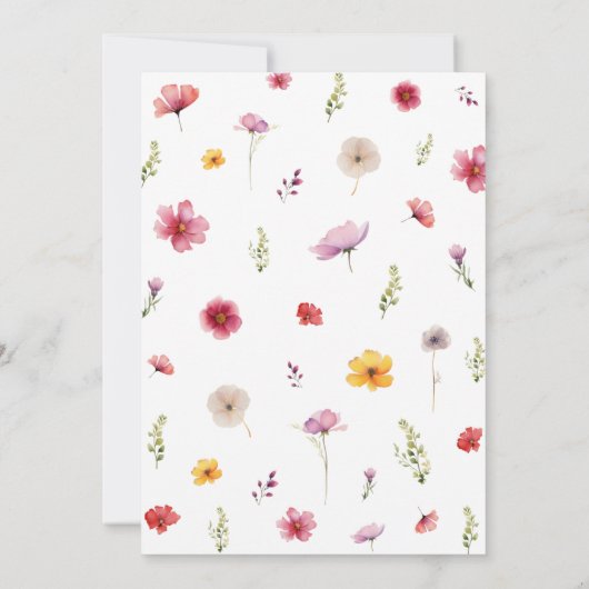 Invitation Une petite fille Wildflower (Dos)