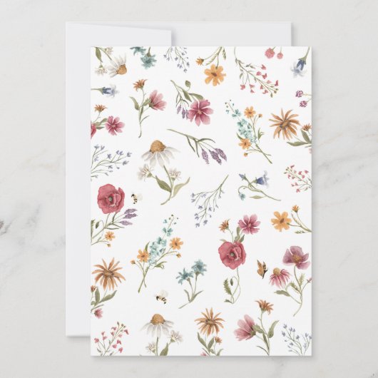 Invitation Une petite fille Wildflower (Dos)