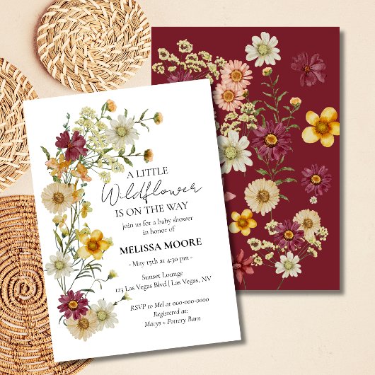 Invitation Une petite fille Wildflower