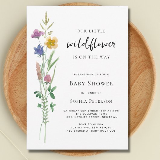 Invitation Une petite fille Wildflower