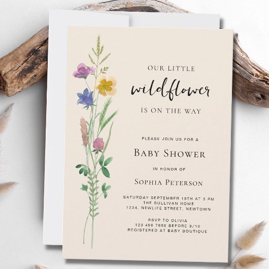 Invitation Une petite fille Wildflower