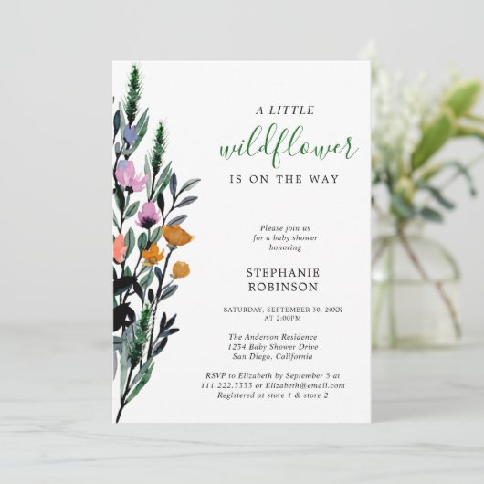 Invitation Une petite fille Wildflower (Debout devant)