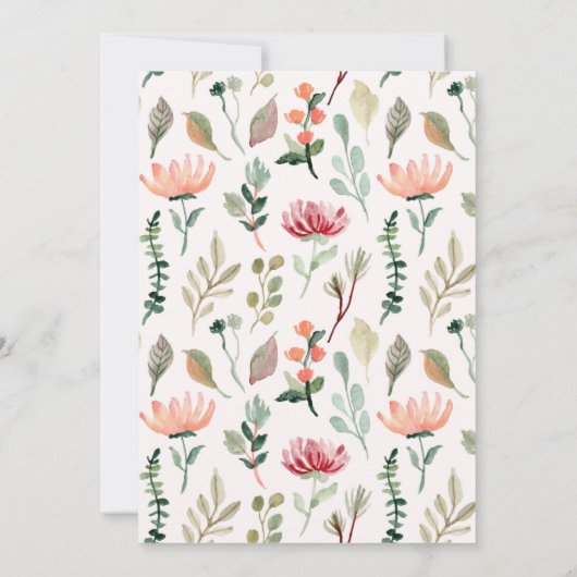 Invitation Une petite fille Wildflower (Dos)