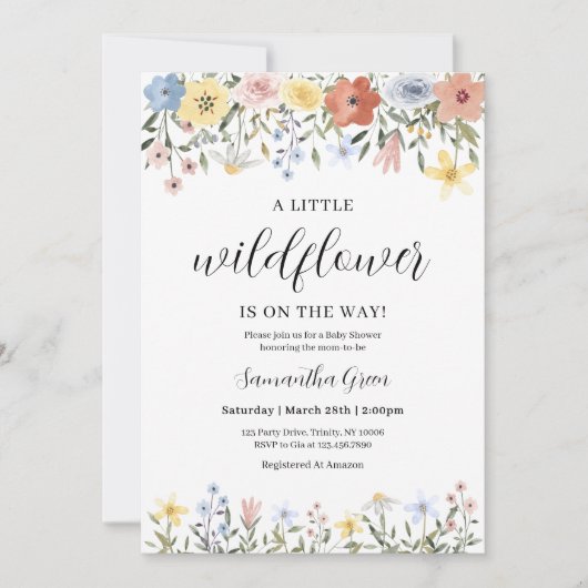 Invitation Une petite fille Wildflower (Devant)