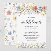 Invitation Une petite fille Wildflower (Devant / Derrière)