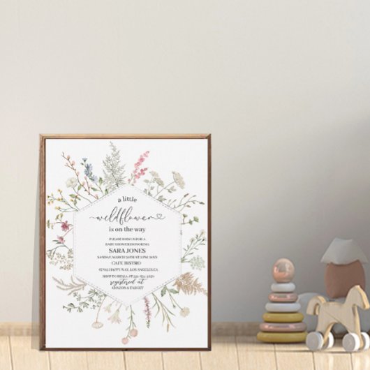 Invitation Une petite fleur sauvage est en route aquarelle Bé