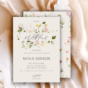 Invitation Une petite fleur sauvage est en route Fête prénata