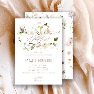 Invitation Une petite fleur sauvage est en route Fête prénata
