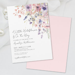 Invitation Une petite fleur sauvage Fille fleurie Baby Shower