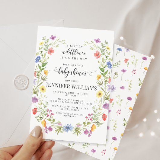 Invitation Une petite fleur sauvage fleur de prairie bébé dou