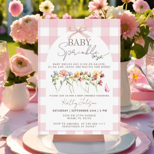 Invitation Une Petite Fleur sauvage Garçon Baby Sprinky
