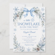 Une petite flocon de neige Baby Shower Bleu Poussi