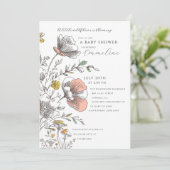 Invitation Une petite floraison de bébé Shower sauvage  (Debout devant)