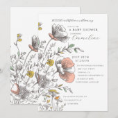 Invitation Une petite floraison de bébé Shower sauvage  (Devant / Derrière)