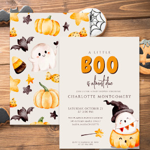 Invitation Une petite frayeur Halloween Shower pour bébé à l'