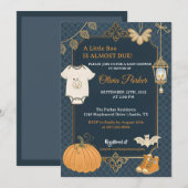 Invitation Une petite Halloween de douche de bébé - Bébé d'au (Devant / Derrière)