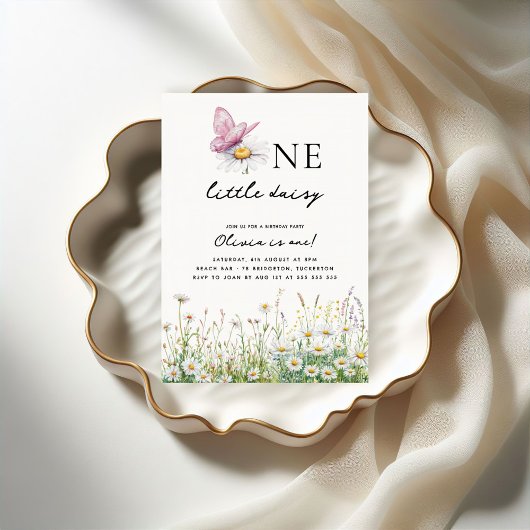 Invitation Une petite marguerite 1er anniversaire